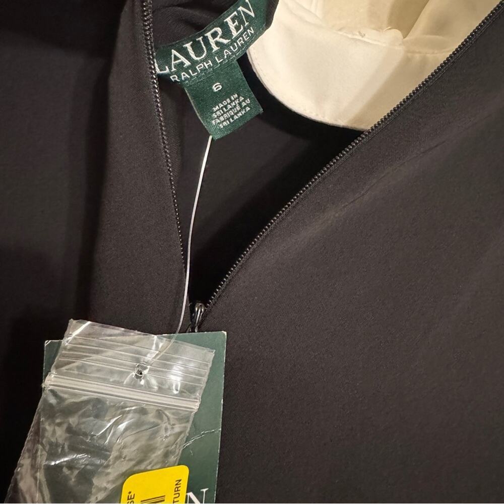 Ralph Lauren Black Collard Shift Dress Size 6 - Picture 9 of 9